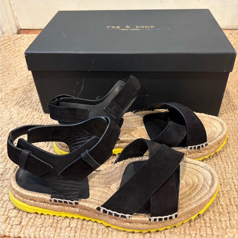 Rag & Bone Black Sandals with Yellow Soles